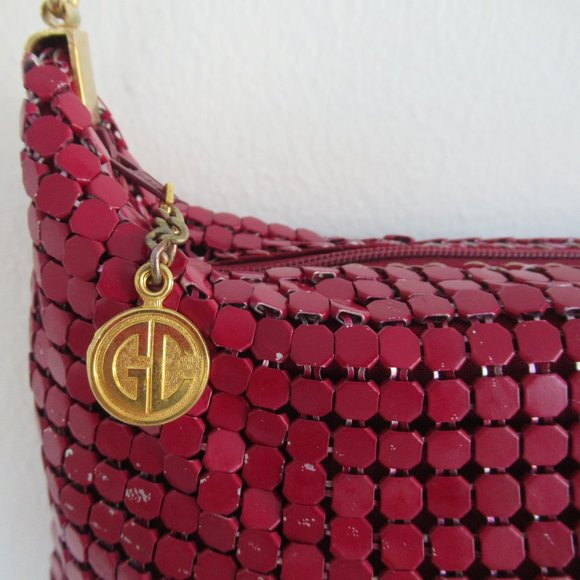 Vintage GC Metallic Mesh Shoulder Bag, Made in Hong Kong Medium Size, Red - Picture 4 of 15